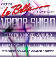 LA BELLA VSE1150 струны для электрогитары, (011-014-018-028-038-050), сталь с круглой никелированной обмоткой