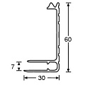 Adam Hall 6122  профиль алюминиевый (паз 7 мм), для крышки. Длина 4 м (цена за 1 м)