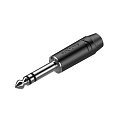 ROXTONE RJ3PP-NS-BN Разъем Jack  1/4" стерео,  размеры 72.2х14 мм, макс. диаметр кабеля 6.5 мм, цвет черный
