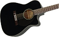 FENDER CC-60SCE BLK WN электроакустическая гитара, топ массив ели, накладка орех, цвет черный