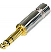 Neutrik NYS228G кабельный разъем Jack 6.3мм TRS (стерео), металический корпус для кабеля 6мм, золоченые контакты
