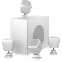 Tannoy SAT SUB 4PACK-WH комплект: настенный сабвуфер 6,5" и 4 сателлита 2,5", встроенный кроссовер, 70/100 B - 80 Вт, Prog 120 Вт/8 Ом, 32 Гц - 20 кГц, белый