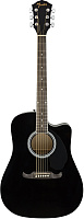 FENDER FA-125CE Dreadnought, Black электроакустическая гитара, цвет черный