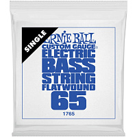 ERNIE BALL 1765 одиночная струна для бас-гитары. Сталь, Flat Wound, калибр .065
