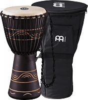MEINL ADJ4-M+Bag  джембе средний (10"x20") африканский в компл. с чехлом, материал - Mahogany Wood, мембрана натуральная, веревки - HTP-нейлон, цвет черный