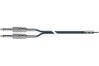 QUIK LOK AD30-3 компонентный кабель, 3 метра, разъёмы 2 Mono Jack Male - Stereo Mini Jack (2 1/4' MALE - 3.5 mm MINI JACK TRS MALE)