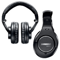 SHURE SRH840 профессиональные мониторные наушники закрытого типа, складные, чехол и запасные подушки в комплекте.