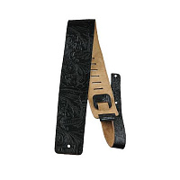 Perri's P35W-568  Кожаный ремень, чёрный верх, рисунок травление, низ коричневый