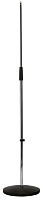 K&M 26010-300-02 прямая микрофонная стойка, круглое основание, высота 870-1575 мм, цвет хром