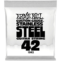 ERNIE BALL 1942 одиночная струна для электрогитары. Нержавеющая сталь, калибр .042