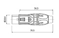 ROXTONE RX3F-NS Разъем XLR кабельный, "мама", 3-контактный, цвет серебро