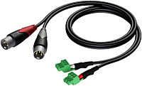 Procab CLA834/0.5 Кабель 2 XLR папа - клеммные блоки, длина 0.5 метра