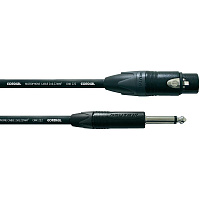 Cordial CPM 7,5 FP микрофонный кабель XLR female/моно джек 6,3 мм, разъемы Neutrik, 7,5 м, черный