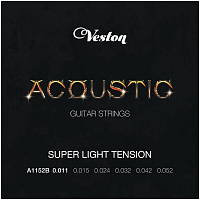 VESTON A1152B Струны для акустической гитары, натяжение Super Light, оплетка бронза фосфорная