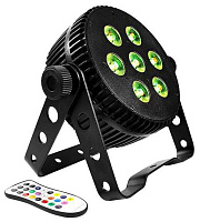 STAGE4 Q-PAR 7x10XA Светодиодный светильник сценических эффектов, LED PAR, со сменой цвета RGBА, источник света 4-в-1 7x10 Вт RGBA, DMX-512 4/8 кан., строб, диммер, Master-slave/Auto/Sound, мощность 75 Вт, угол освещения 45°