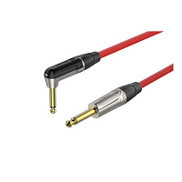 ROXTONE TGJJ110-TRD/6 Кабель инструментальный, красный, 7 мм, 1 x 0.5 кв.мм, 6.3 мм mono Jack  6.3 мм mono Jack (угловой), длина 6 метров