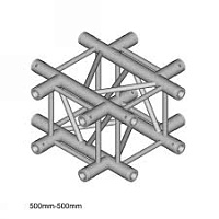 Dura Truss DT 34 C41-X X-joint секция фермы серии DT34, Х-образная, угол 90°, L=0,5м, W=0,3м. Труба диаметр 50мм, толщина стенки 2мм. Крепления в комплекте. Вес 7.4кг