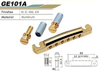 Gotoh GE101A-C  струнодержатель stop bar, алюминий, хром