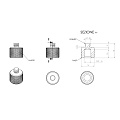 QUIK LOK ADC001 адаптер 3/8" "мама" и 1/4" "папа" для установки видеокамеры на микрофонную стойку