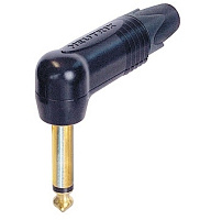Neutrik NP2RX-B разъем Jack 6.3мм угловой TS (моно) штекер, черненый корпус, золоченые контакты
