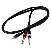 Rockcable RCL 20912 D4  кабель мини-джек стерео - 2 х джек 6.3 моно, длина 1.5 метра