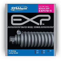 D'ADDARIO EXP170-5 струны для 5-струнной бас-гитары, EXP nickel, Light, 45-130, Long Scale