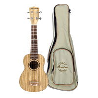 Bamboo BU-23 Zebra (CB) Zebrano Line укулеле концерт с чехлом, цвет натуральный