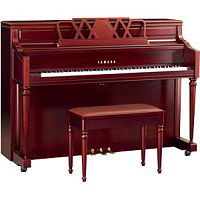 YAMAHA M2SM акустическое пианино 110см., сатинированное, цвет SM - красное дерево, с банкеткой