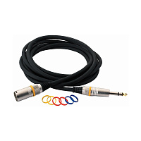Rockcable RCL 30383 D6 M BA  Кабель XLR(M) - джек 6.3 мм стерео, длина 3 метра