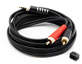 KLOTZ AY7-0300 аудиокабель 2 x RCA - стерео мини джек 3.5 мм, контакты позолочены, цвет чёрный, длина 3 метра