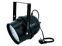 Eurolite LED PAR-64 RGB +Amber Short black Светодиодный прожектор (177 LEDs 10мм: 30 x red, 48 x green, 54 x blue , 45 x amber), угол раскрытия луча 36 град., синтез цвета RGB +A, управление DMX512 (4 или 6 каналов), встроенный микрофон, цвет корпуса -чёр