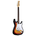 DONNER DST-100 Sunburst электрогитара, цвет санберст, чехол в комплекте