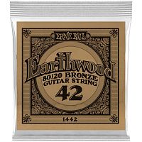 ERNIE BALL 1442 одиночная струна для акустической гитары Earthwood 80/20, калибр .042