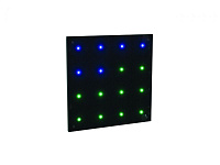 Eurolite LED Pixel Panel 16 DMX декоративная панель для создания видеоэффектов на стенах, на полу и т.п., 16 точечных RGB светодиодов, угол обзора 120°, размер 25 х 25 см, толщина 5 см 