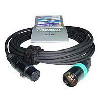 Cordial CDX 10-2 DMX-кабель XLR female 5-контактный/XLR male 5-контактный, разъемы Neutrik, 10,0 м, черный