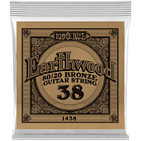 ERNIE BALL 1438 одиночная струна для акустической гитары Earthwood 80/20, калибр .038