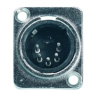 PROEL XLR5MDL Разъем панельный XLR-"папа", 5pin, корпус алюминий, размеры 19 х 24 мм, цвет никель