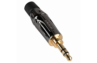 Amphenol KS3PC-AU Кабельный разъем Jack 3.5 мм, серия K, стерео, металл, черный хром, позолоченные контакты