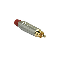 AMPHENOL ACPR-SRD Разъем RCA, цвет серый, с красным кольцом