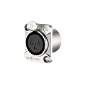 ROXTONE RX3FD-NT Разъем XLR панельный, "мама", 3-контактный, цвет серебро