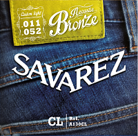 SAVAREZ A130CL струны для акустической гитары (.011, .015, .022, .032, .0415, .052), бронза, легкое натяжение