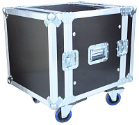 PROAUDIO A12W  Рэковый кейс, 2 съемн. крышки, 12U, 2 ручки, 4 замка, 4 колеса, цвет черный