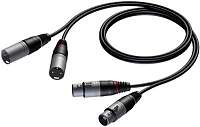 Procab CAB710/3 Кабель-переходник с двух разъемов XLR (вилка) на два разъема XLR (розетка), 3 м