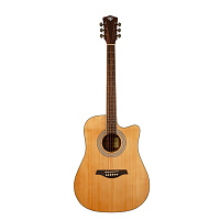 ROCKDALE Aurora D6 С NAT Gloss акустическая гитара, дредноут с вырезом, цвет натуральный, глянцевое покрытие