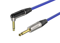 ROXTONE TGJJ110-TBU/1 Кабель инструментальный, синий, 7 мм, 1 x 0.5 кв.мм, 6.3 мм mono Jack 6.3 мм mono Jack (угловой), длина 1 метр