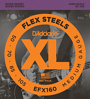 D'ADDARIO EFX160 струны для бас гитары FlexSteels Bass, Medium, 50-105, Long Scale