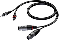 Procab CAB705/1.5 Кабель-переходник с двух разъемов RCA на два разъема XLR (вилка-розетка), 1.5 м