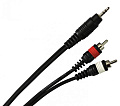 STANDS & CABLES YC-028-3  кабель распаянный мини-Jack 3,5мм стерео - 2xRCA, длина 3 м.