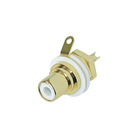 Neutrik NYS367-9 панельный разъем RCA, белый изолятор, золоченые контакты