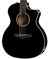 TAYLOR 214CE-BLK DLX электроакустическая гитара, цвет чёрный, в комплекте кейс